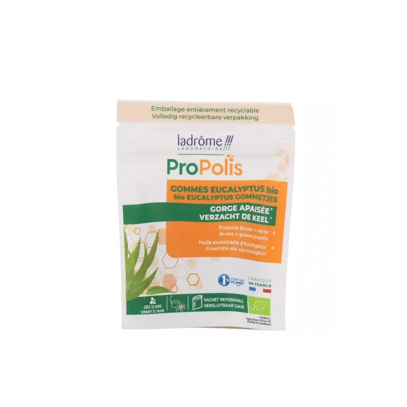 Ladrôme Propolis gommes eucalyptus Bio - Maux de gorge - 45 g
