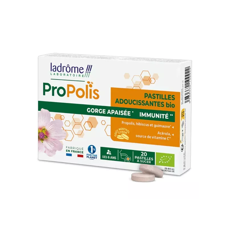 Ladrôme Propolis 20 Pastilles Adoucissantes Bio