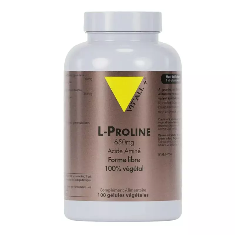 L-Proline 750mg Vit'all+ - Acide aminé non essentiel - 100 gélules