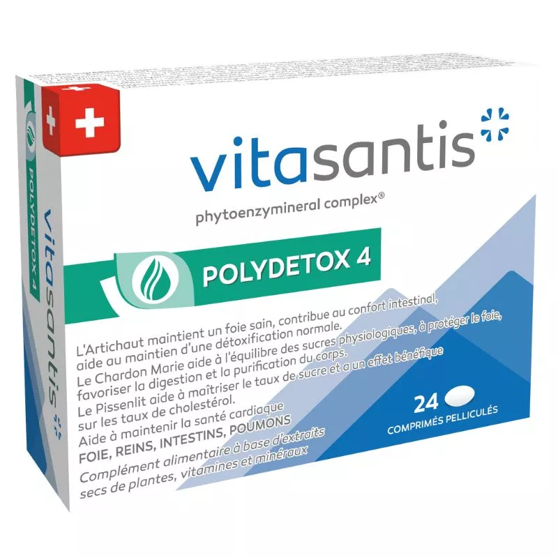 Vitasantis® Polydetox 4 Santis Pharma - Digestion & Detox - 24 comprimés