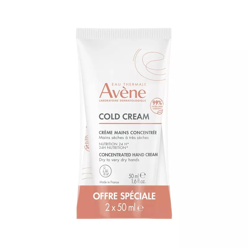 Crème mains concentrée Cold Cream Avène - Mains sèches à très sèches - 2 x 50ml