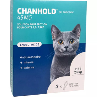 Chanhold 45mg chat et chien de 2,6 à 7,5 kg Clément Thékan - 3 pipettes