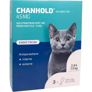 Chanhold 45mg chat et chien de 2,6 à 7,5 kg Clément Thékan - 3 pipettes