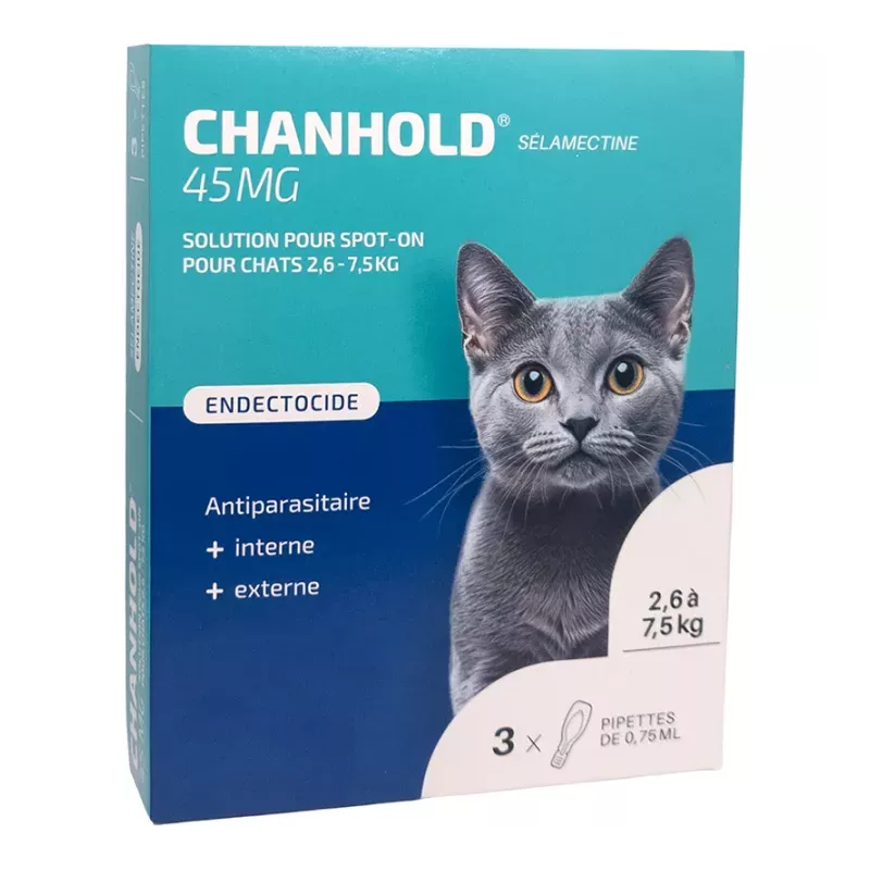 Chanhold 45mg chat et chien de 2,6 à 7,5 kg Clément Thékan - 3 pipettes