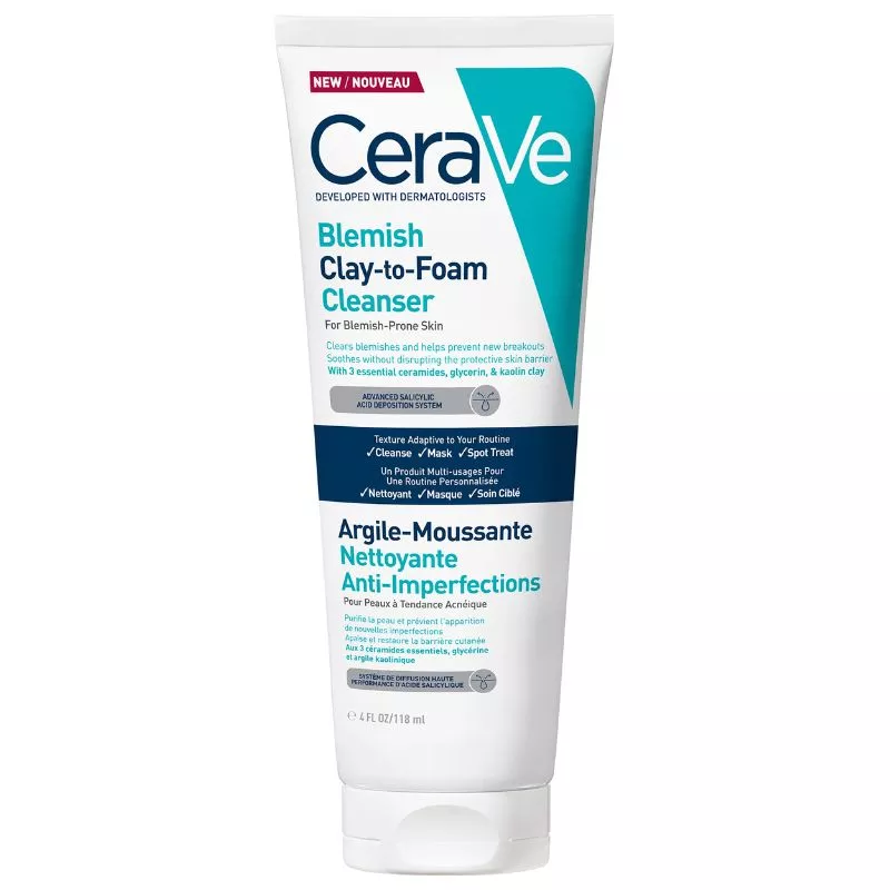 Argile moussante nettoyante anti-imperfections CeraVe - Tous types de peaux - 118ml