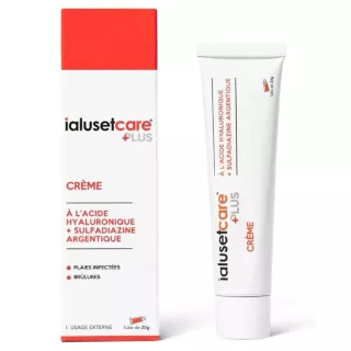 Crème plaies infectées & brûlures Ialusetcare® + Plus IBSA Pharma - Lot de 2 x 25g