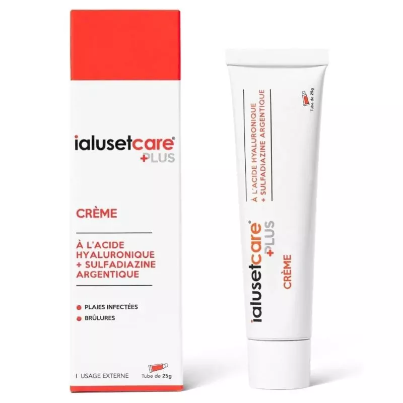 Crème plaies infectées & brûlures Ialusetcare® + Plus IBSA Pharma - Lot de 2 x 25g