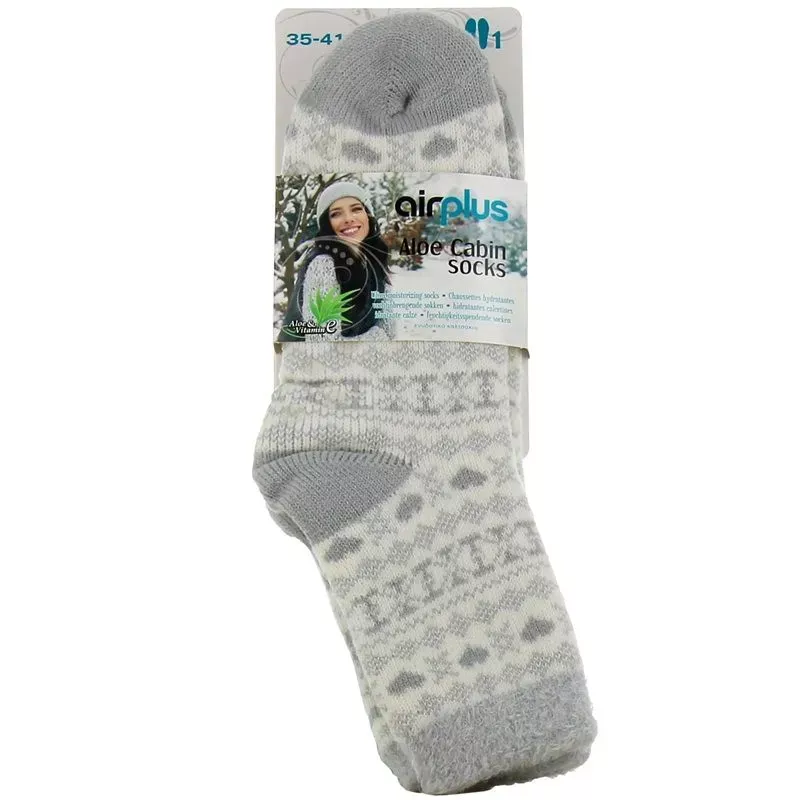 Chaussettes hydratantes femme Coeur gris Aloe Cabin Socks AirPlus - 35-41