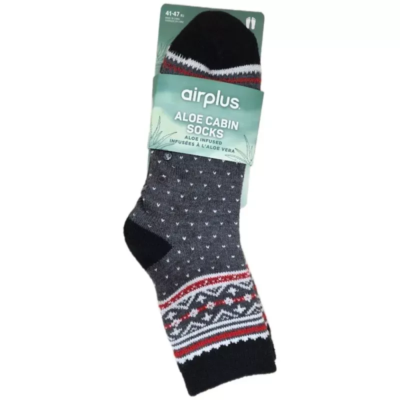 Chaussettes hydratantes hommes Gris noir Aloe Cabin AirPlus - 41-47