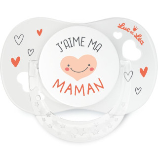 Sucette anatomique avec anneau 0-6m Confort+ "J'aime ma maman" Luc et Léa - x 1