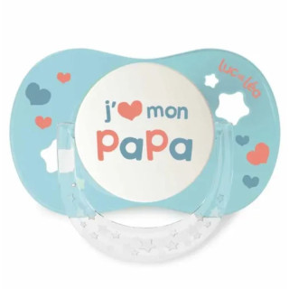 Sucette anatomique avec anneau +18m Confort+ "J'aime mom papa" Luc et Léa - x 1
