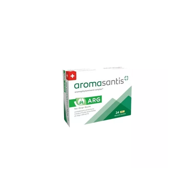 ARG Nez Gorge Aromasantis® Santis Pharma - Confort des voies respiratoires - 24 gélules liquides