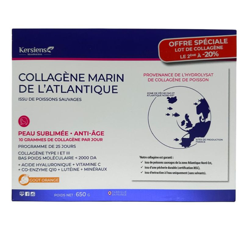 Collagène marin de Bretagne Kersiens - Peau sublimée - 2x325g