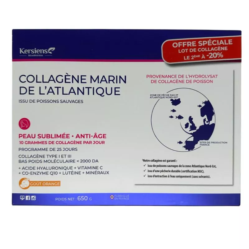 Collagène marin de Bretagne Kersiens - Peau sublimée - 2x325g