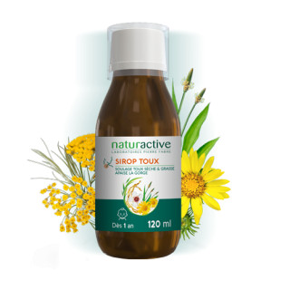 Sirop aux essences Naturactive - Toux sèche et grasse - 24 pastilles