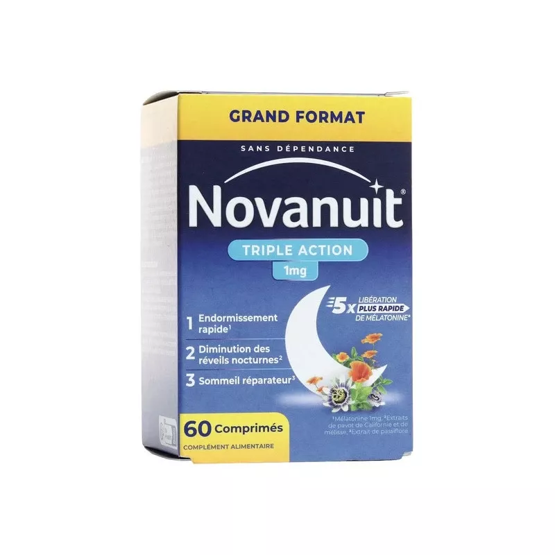 Novanuit Triple Action Sanofi - Endormissement - 60 comprimés