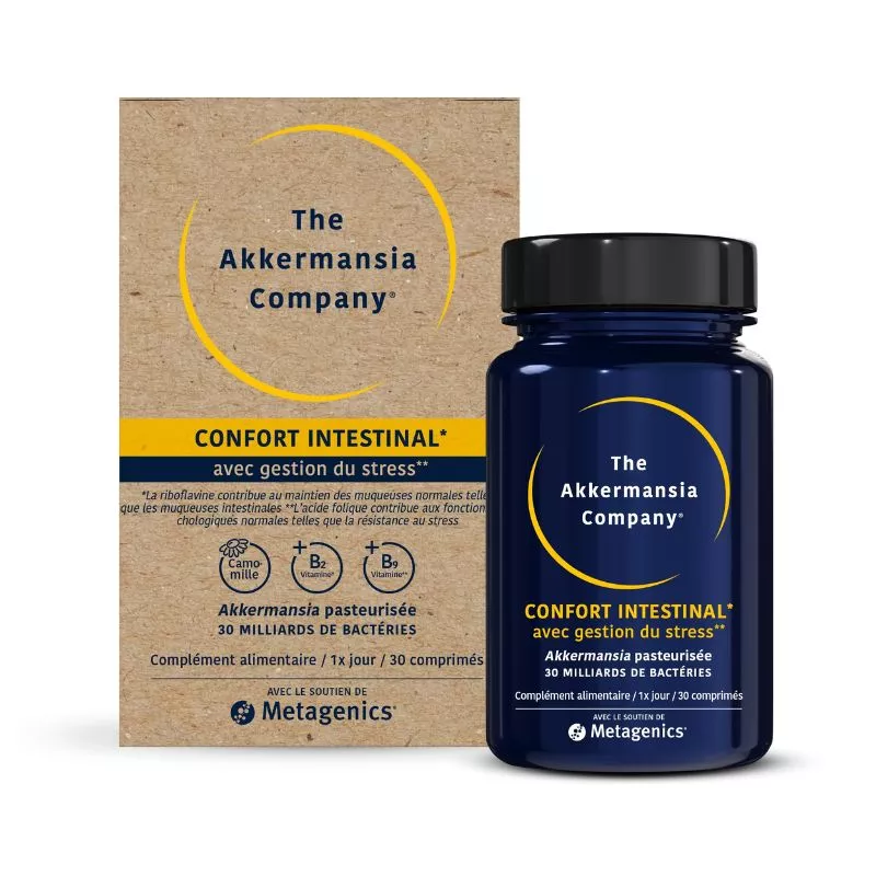 Confort intestinal Akkermansia Company Metagenics - Gestion du stress - 30 comprimés