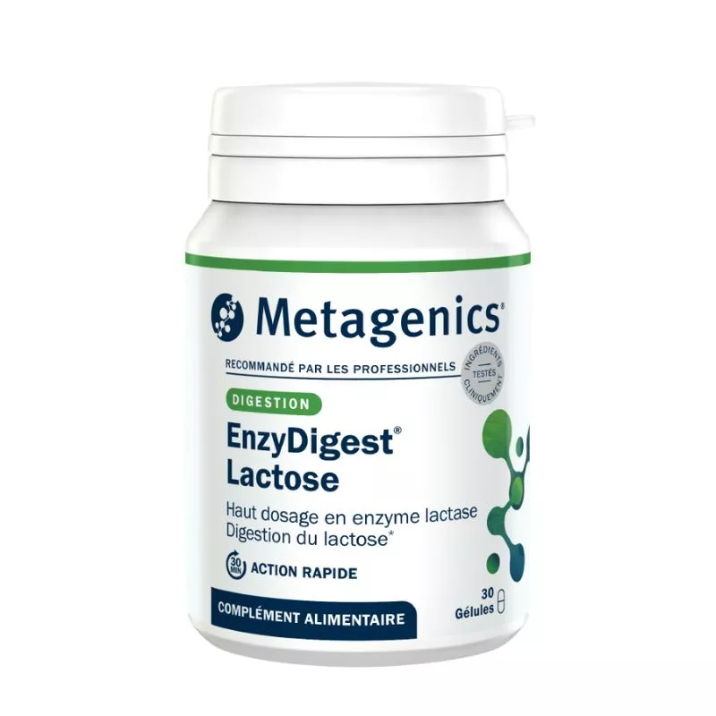 EnzyDigest Lactose Metagenics - Améliore la digestion des produits laitiers - 30 gélules