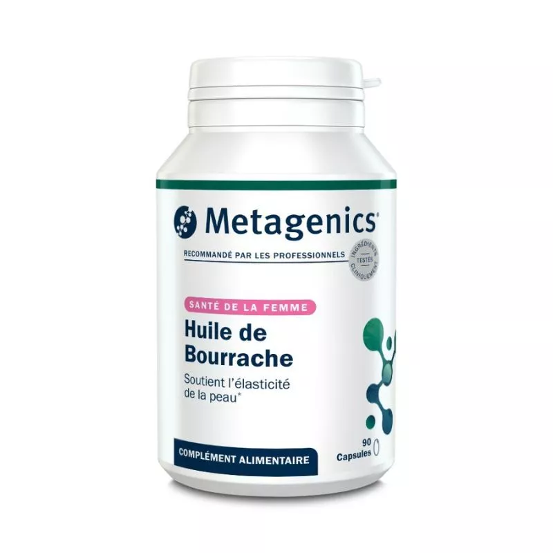 Huile de bourrache Metagenics - Soutient l'élasticité de la peau - 90 capsules
