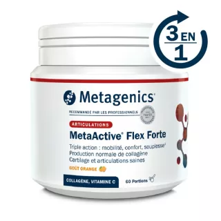 MetaActive Flex Forte Metagenics - Collagène et cartilage - 60 portions orange