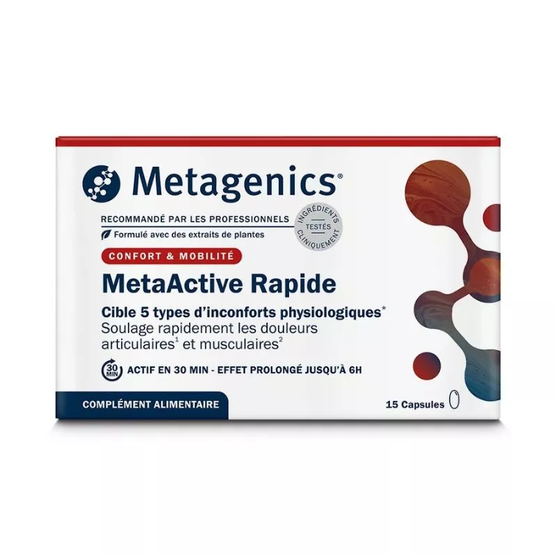 MetaActive Rapide Metagenics - Douleurs articulaires et musculaires - 15 capsules