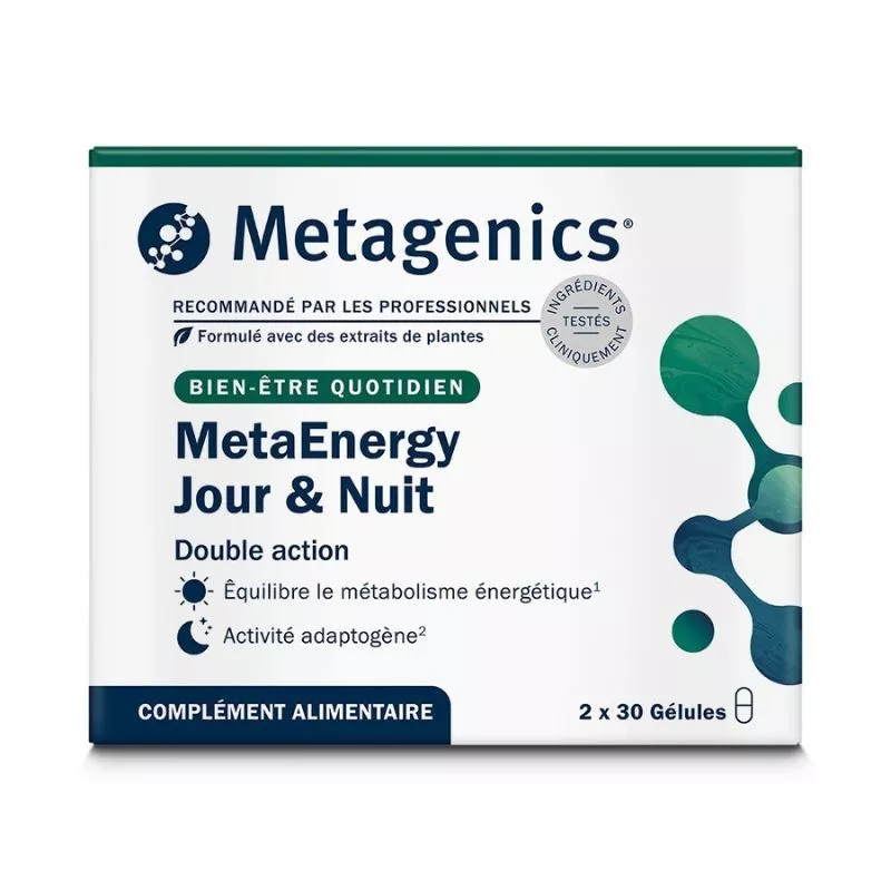 MetaEnergy jour et nuit Metagenics - Bien-être quotidien - 2 x 30 gélules