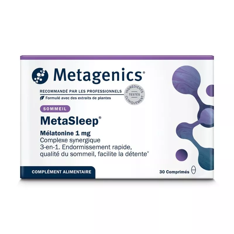 MetaSleep mélatonine 1mg Metagenics - Endormissement rapide - 30 comprimés