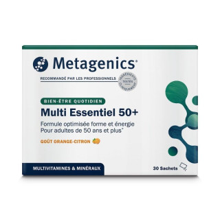 Multi Essentiel 50+ Metagenics - Forme et énergie - 30 sachets citron-orange