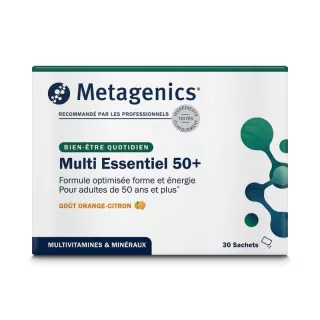 Multi Essentiel 50+ Metagenics - Forme et énergie - 30 sachets citron-orange