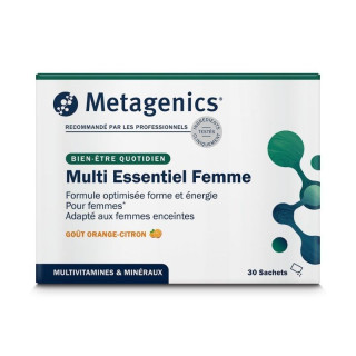 Multi Essentiel Femme Metagenics - Forme et énergie - 30 sachets citron-orange