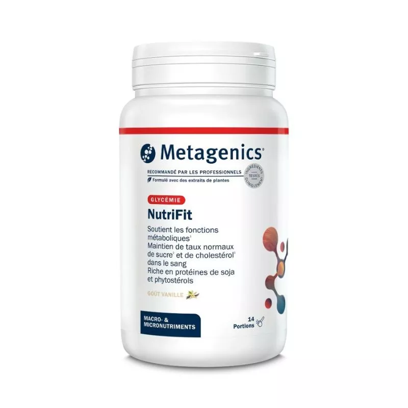NutriFit vanille Metagenics - Maintien de taux normaux de sucre et de cholestérol - 14 portions
