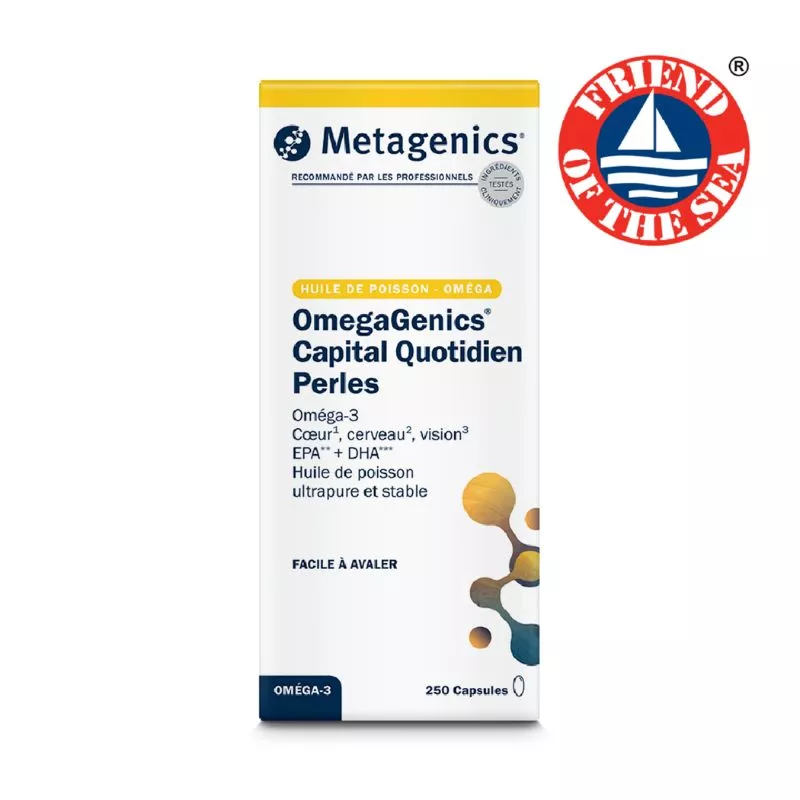 OmegaGenics Capital Quotidien Perles Metagenics - Santé cardiovasculaire - 250 capsules