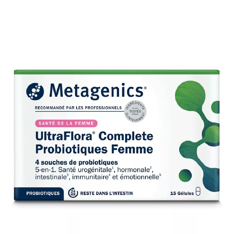 UltraFlora Complete Probiotiques Femme Metagenics - Équilibre hormonal - 15 gélules
