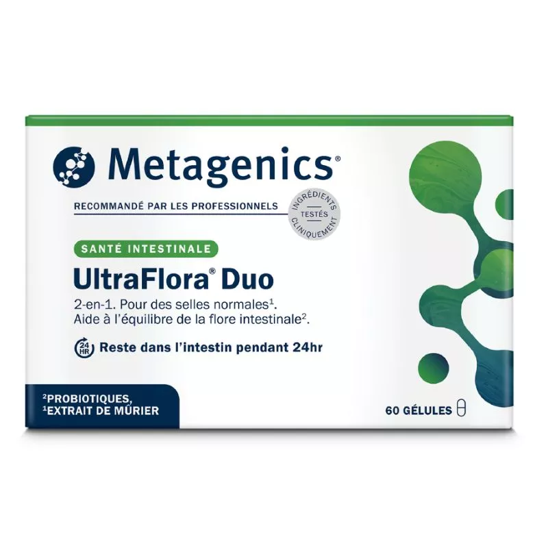 UltraFlora Duo Metagenics - Équilibre de la flore intestinale - 60 gélules