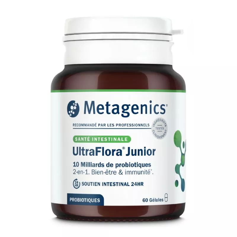 UltraFlora Junior Metagenics - Bien-être intestinal et immunité - 60 gélules