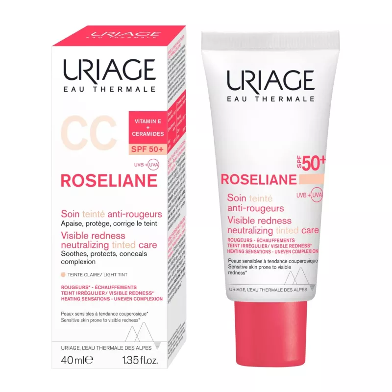 CC Crème SPF50+ teinte claire Roséliane Uriage - Peaux sensibles - 40ml