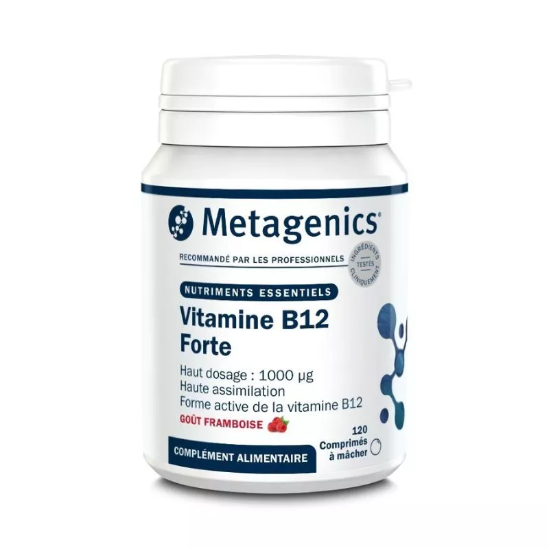Vitamine B12 Forte 1000 µg Metagenics - Système nerveux - 120 comprimé à mâcher framboise
