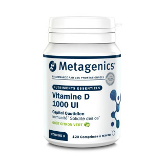 Vitamine D Capital Quotidien 1000 UI Metagenics - Santé osseuse et immunitaire - 120 comprimés à mâcher citron vert