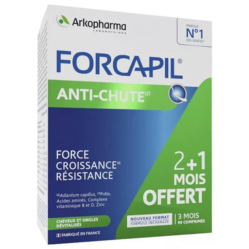 Forcapil anti-chute Arkopharma - Chute de cheveux - 3x30 comprimés