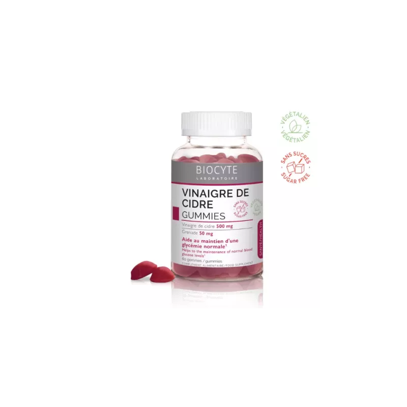 Vinaigre de cidre 500mg gummies Biocyte - Digestion - 60 gummies