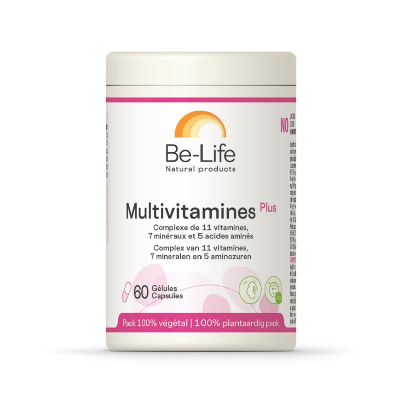 Multivitamines Plus Be-Life - 11 vitamines, 7 minéraux et 5 acides aminés - 60 gélules