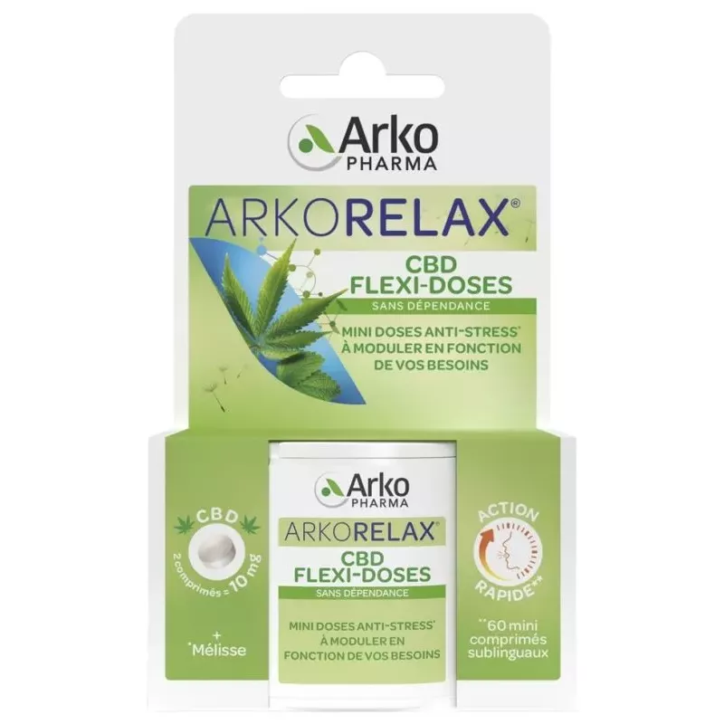 CBD flexi-doses Arkorelax Arkopharma - Anti-stress - 60 comprimés