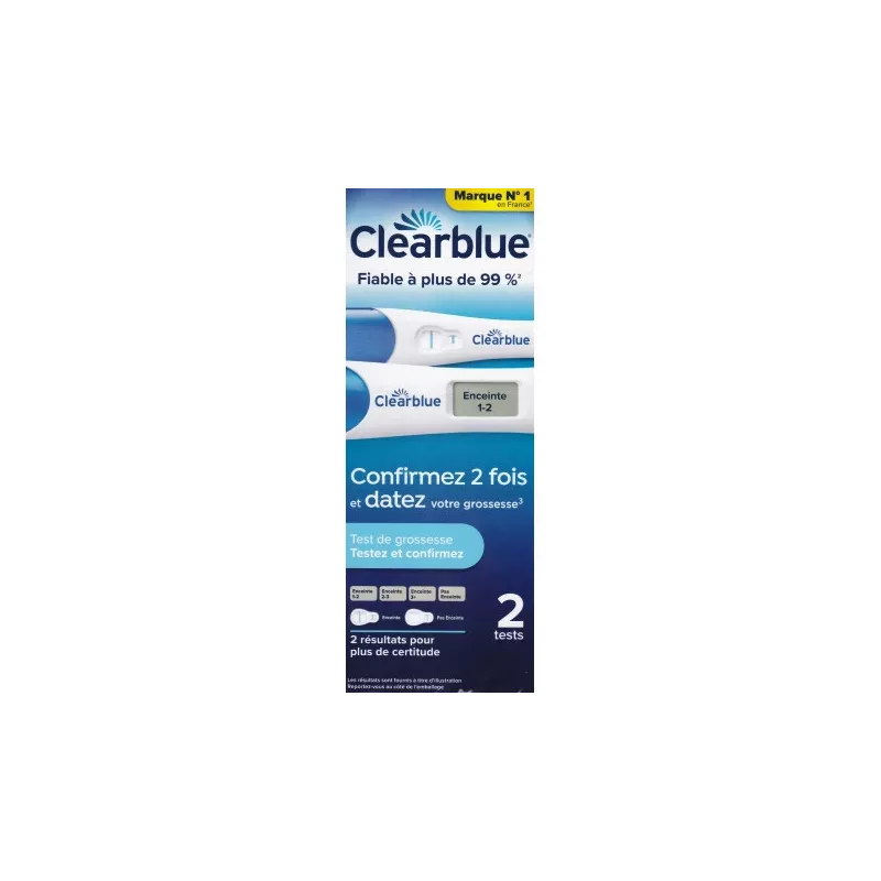 Test de grossesse détection ultra-précoce et estimation de la date Clearblue - 2 tests