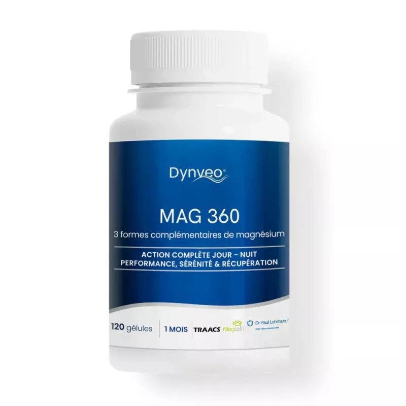 Complexe Mag 360 Dynveo - Magnésium malate, bisglycinate et threonate - 120 gélules