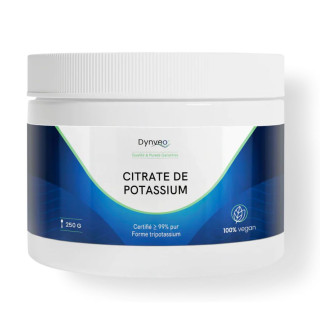 Citrate de Potassium Dynveo - Pression sanguine, fonction musculaire et nerveuse - 250g