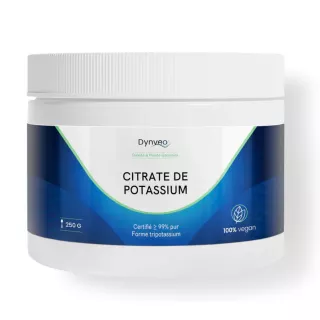 Citrate de Potassium Dynveo - Pression sanguine, fonction musculaire et nerveuse - 250g