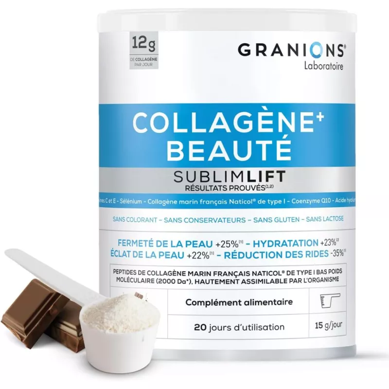 Collagène+ Beauté Sublimlift goût chocolat Granions - Anti-âge & hydratation - 300g