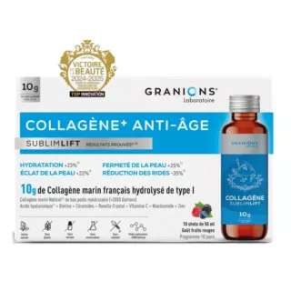 Shot Collagène+ Beauté Sublimlift Granions - Anti-ride et signe de l'âge - 10 shots fruits rouges
