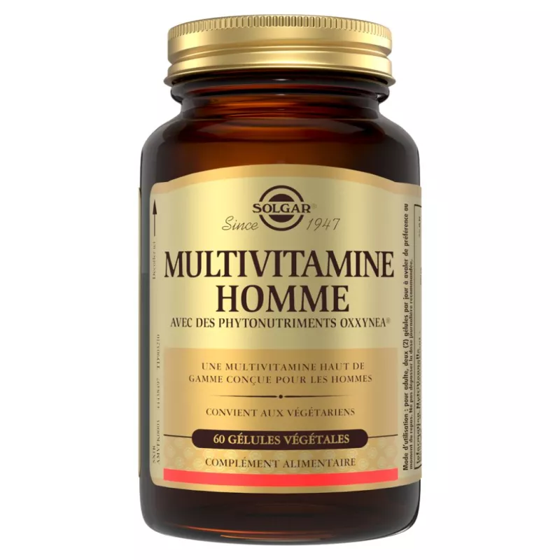 Multivitamine Homme Solgar - Énergie & vitalité - 60 gélules