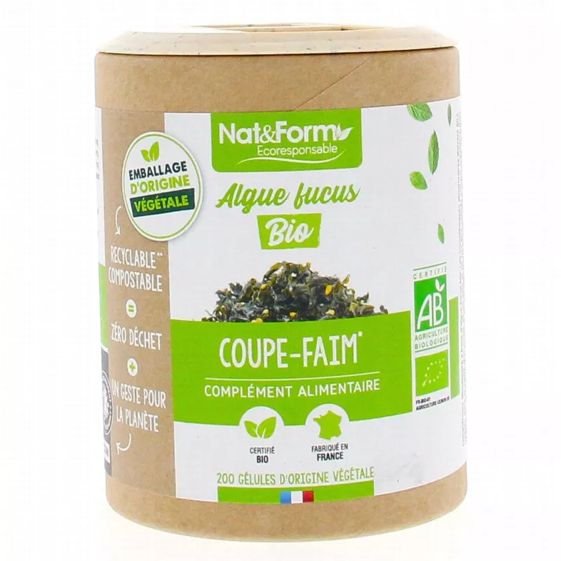 Algue fucus Bio coupe-faim Nat&Form - Métabolisme & contrôle du poids - 200 gélules